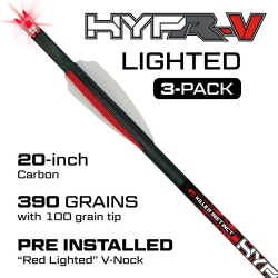 Săgeți Premium Killer Instinct Hypr™ cu Nock V-Track Iluminate, Pachet 3 bucăți