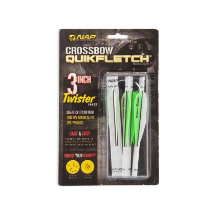 Set pene Crossbow QuikFletch Twister 3 inch Alb/Verde/Verde 3/PK