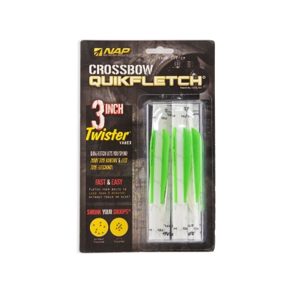 Set pene Crossbow QuikFletch Twister 3 inch Alb/Verde/Verde 6/PK