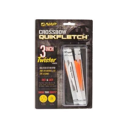 Set pene Crossbow QuikFletch Twister 3 inch Alb/Portocaliu/Portocaliu 3/PK