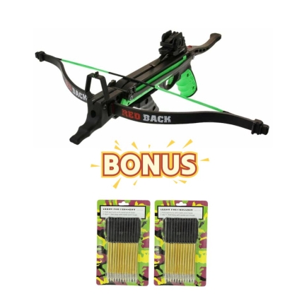 Pachet pistol arbaleta Hori-Zone Redback Black/Green + bonus sageti aluminiu