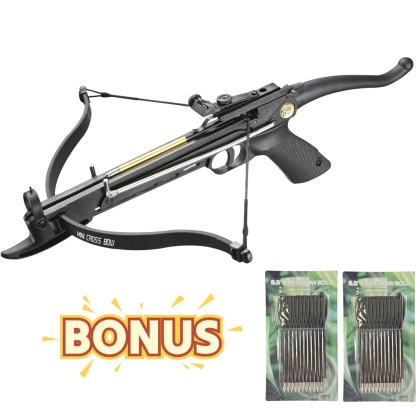 Pistol arbaleta EK Archery Cobra Plastic Black + BONUS 24 Sageti