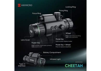 HikMicro Cheetah Clip-On 850 nm IR, Night Vision 3-în-1 UHD