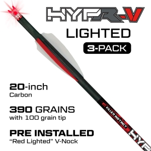Săgeți Premium Killer Instinct Hypr™ cu Nock V-Track Iluminate, Pachet 3 bucăți