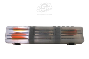 Cutie Săgeți Arbaletă MTM Compact Clear Smoke, Depozitare Rigidă, 12 Săgeți