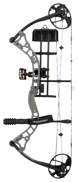 Set Arc Compound Diamond Infinite Edge Pro Legacy, Smoke Grey, Ultra-Ajustabil 5-65 lbs, 13-31 inch