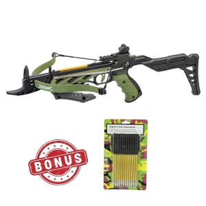 Pistol arbaleta Man Kung Alligator TCS2 Green + 12 sageti bonus